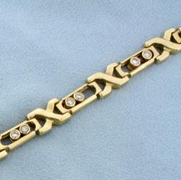 Unique 1ct Tw Sliding Diamond Designer Bracelet In 14k Yellow Gold