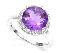 Huge 3.1ct Amethyst Statement Ring In Sterling Silver