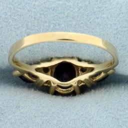 2ct Tw Amethyst And Diamond Ring In 14k Yellow Gold