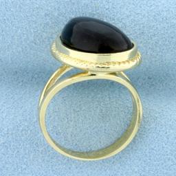 Unique Smoky Topaz Abstract Design Ring In 14k Yellow Gold