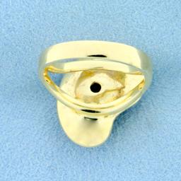 Unique Smoky Topaz Abstract Design Ring In 14k Yellow Gold