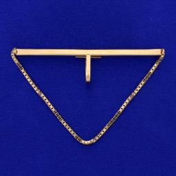 Vintage Tie Bar And Chain In 14k Rose Gold