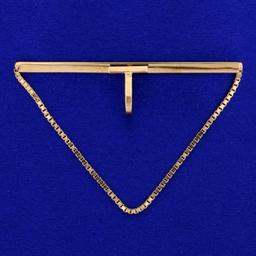 Vintage Tie Bar And Chain In 14k Rose Gold
