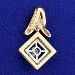 Unique 1.5ct Tw Chevron Design Diamond Pendant In 14k Yellow And White Gold