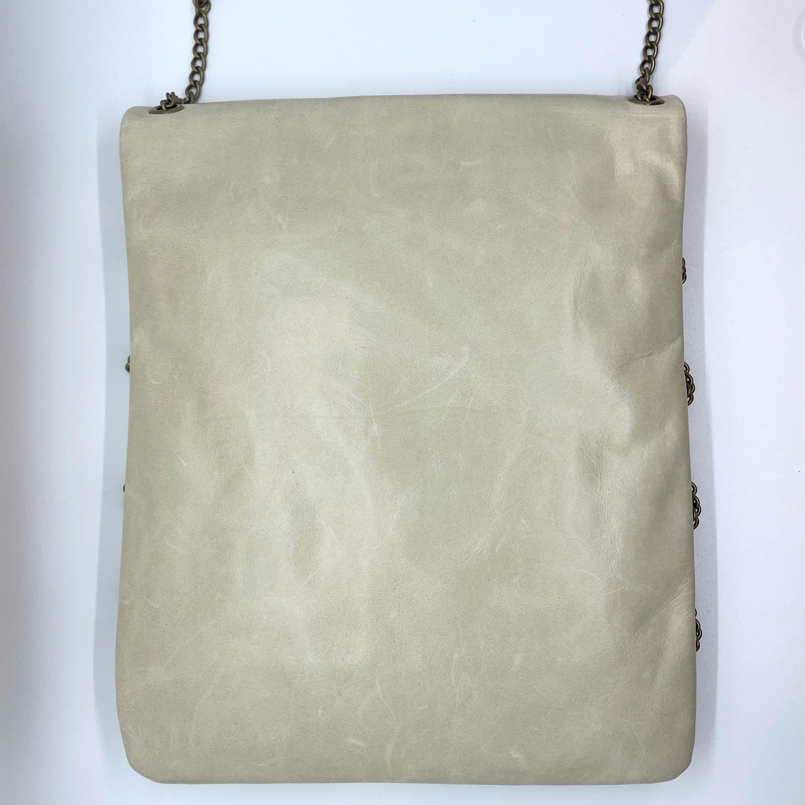 Authentic Chanel Crossbody Bag Pearlescent Winter White Chain Wrap 3-way