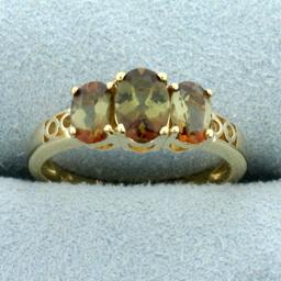 2ct Tw Andalusite Three-stone Ring In 14k Yellow Gold