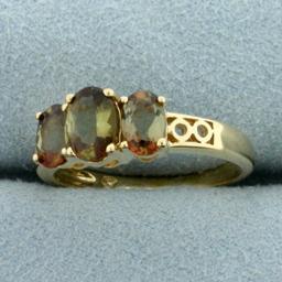 2ct Tw Andalusite Three-stone Ring In 14k Yellow Gold