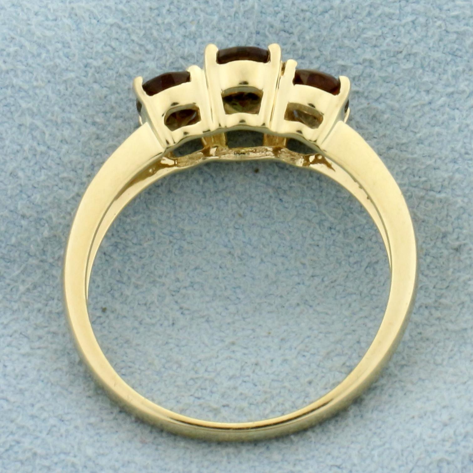 2ct Tw Andalusite Three-stone Ring In 14k Yellow Gold