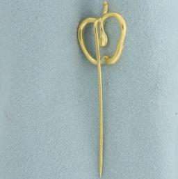 Tiffany And Co. Elsa Peretti Apple Stick Pin In 18k Yellow Gold