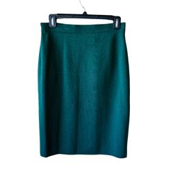 Gianfranco Ferre Green Wool Knit Logo Skirt 10