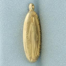 Miraculous Mary Magdelin Religious Pendant In 14k Yellow Gold