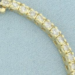3ct Diamond Tennis Line Bracelet In 14k Yellow Gold