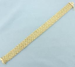 Braided Diamond Cut Rope Bracelet In 14k Yellow Gold