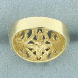 Cut Out Bombe Ring In 14k Yellow Gold