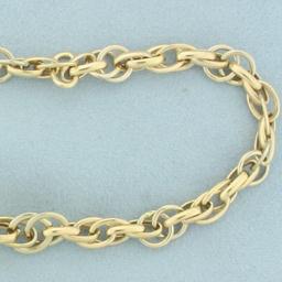Italian Graduated Chain Link Necklace In 18k Yellow Gold