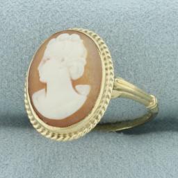 Vintage Cameo Ring In 10k Yellow Gold