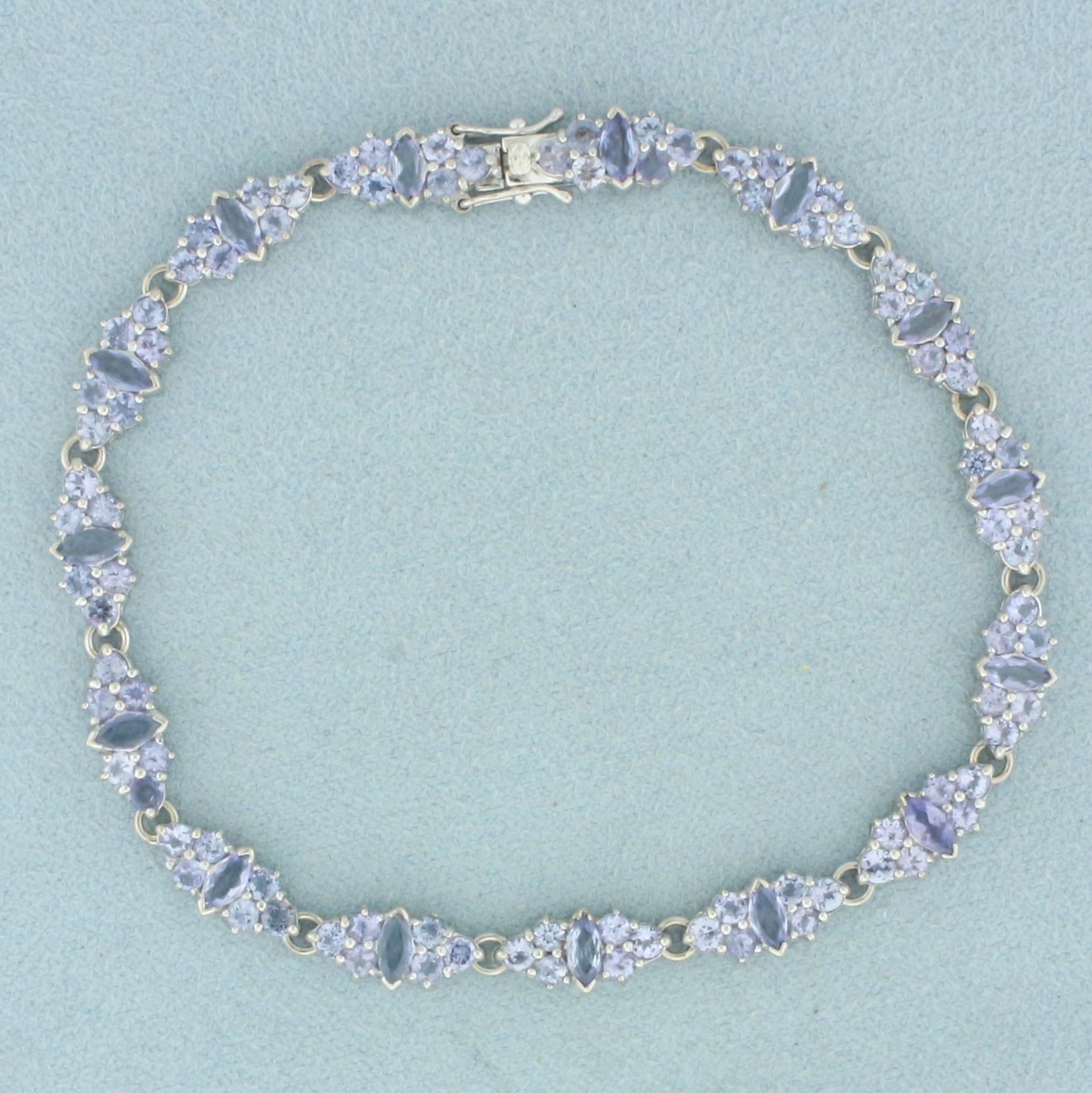 7.5ct Tanzanite Bracelet In 14k White Gold