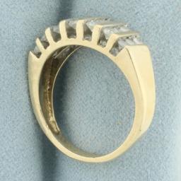 Diamond Bar Set Ring In 10k Yellow Gold