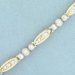 3ct Tw Diamond Line Bracelet In 14k Yellow And White Gold