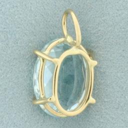 8ct Aquamarine Solitaire Pendant In 14k Yellow Gold