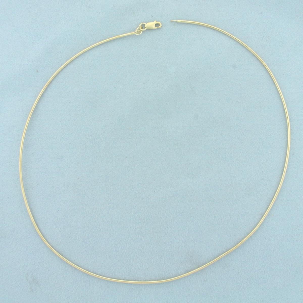 Italian 16 Inch Choker Snake Link Chain Necklace In 14k Yellow Gold