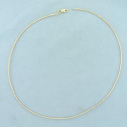 Italian 16 Inch Choker Snake Link Chain Necklace In 14k Yellow Gold