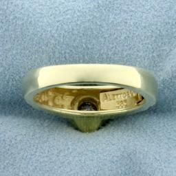 Quilted Design Diamond Ring In 14k Yellow Gold