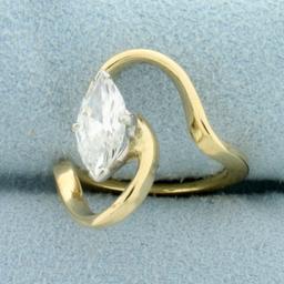 1ct Marquise Diamond Solitaire Ring In 14k Yellow Gol