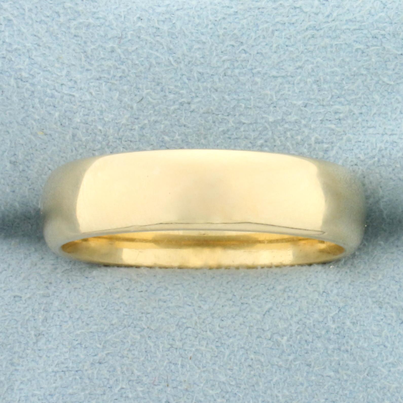 Mens 6.4mm Wedding Band Ring In 14k Yellow Gold