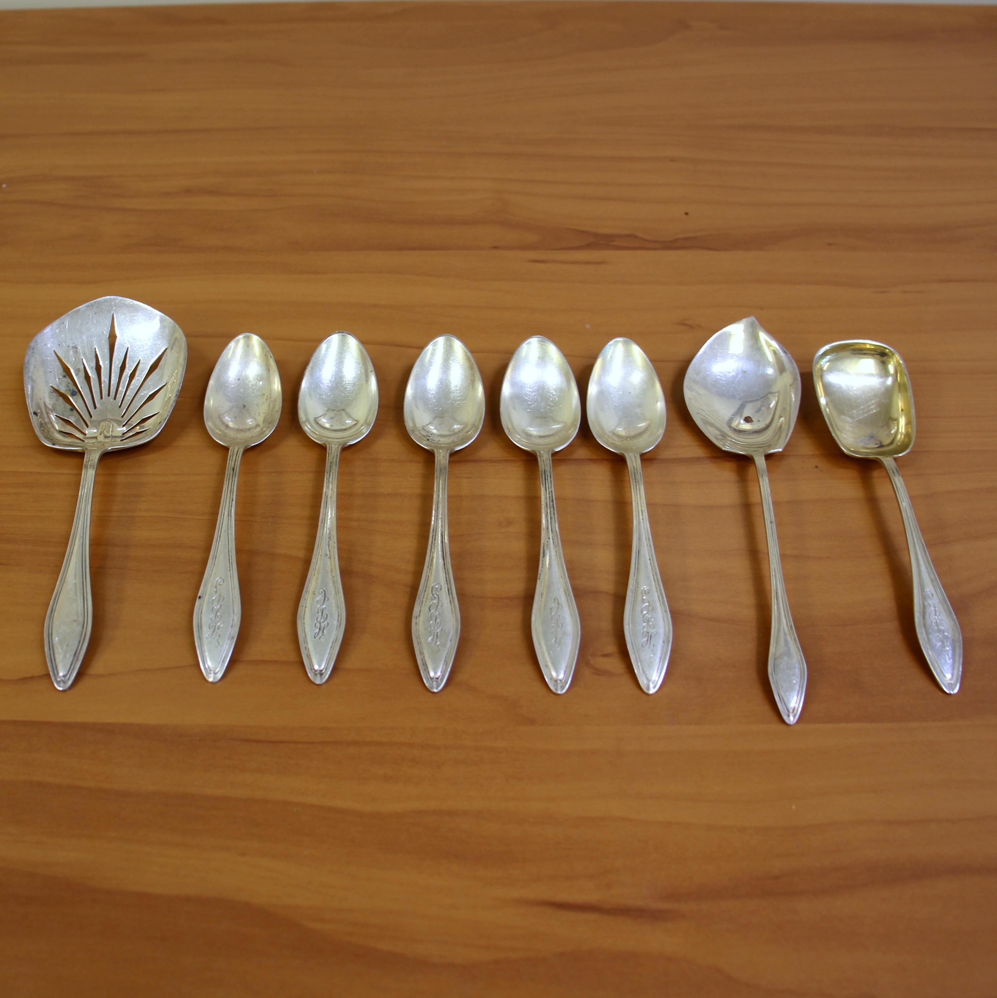 Towle Mary Chilton Sterling Silver Twenty Five Piece Flatware Set Monogrammed