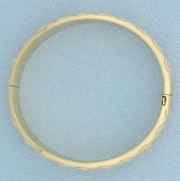 Wave Design Bangle Bracelet In 14k Yellow Gold