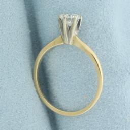 1/2ct Solitaire Diamond Engagement Ring In 14k Yellow Gold
