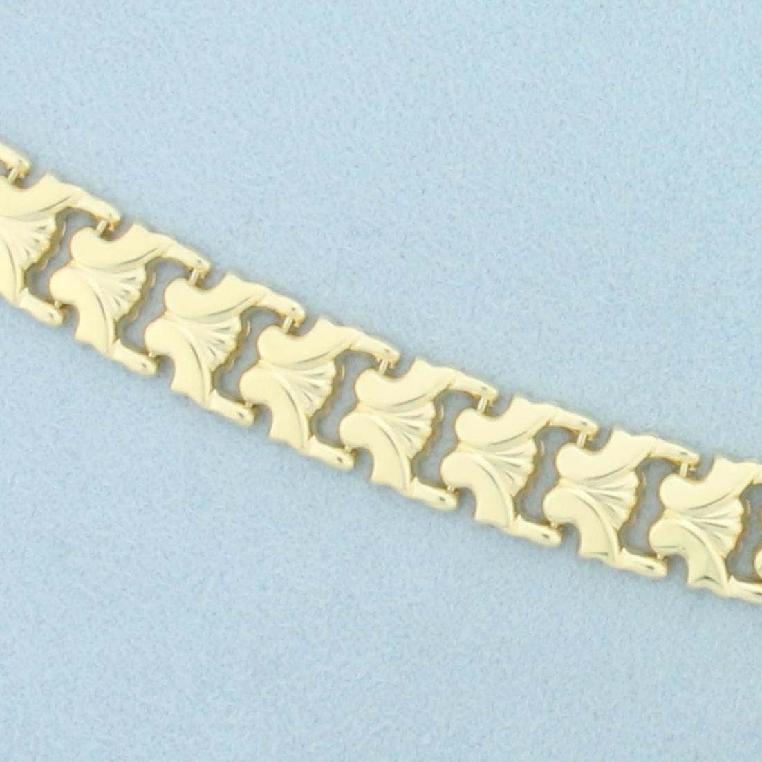 Italian Designer Link Bracelet In 14k Yellow Gold