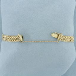 Italian Diamond Cut Mesh Bracelet In 14k Yellow Gold