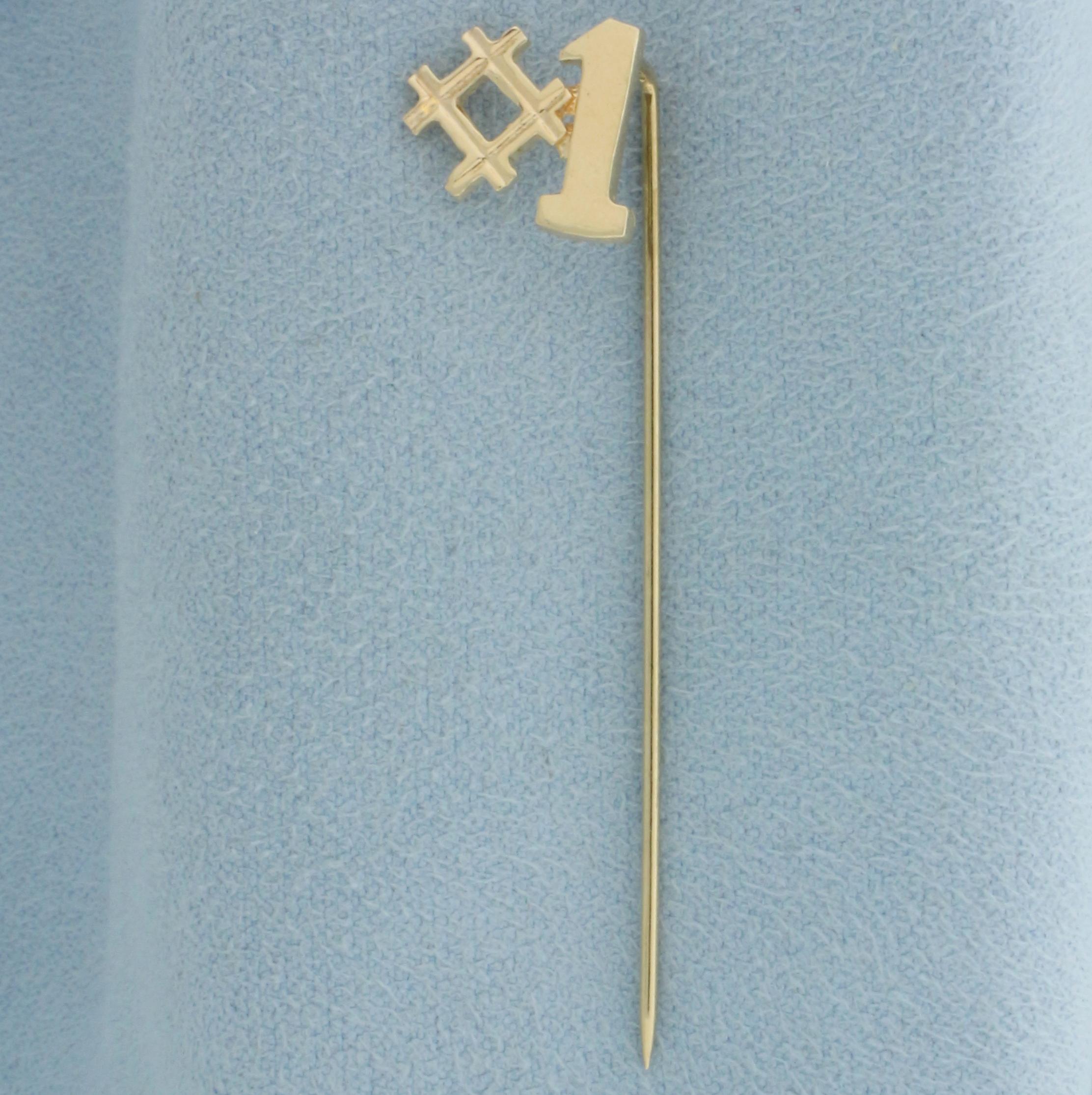 #1 Stick Pin 14k Yellow Gold