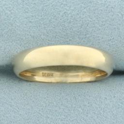 Mens Half Dome Wedding Band Ring In 14k Yellow Gold