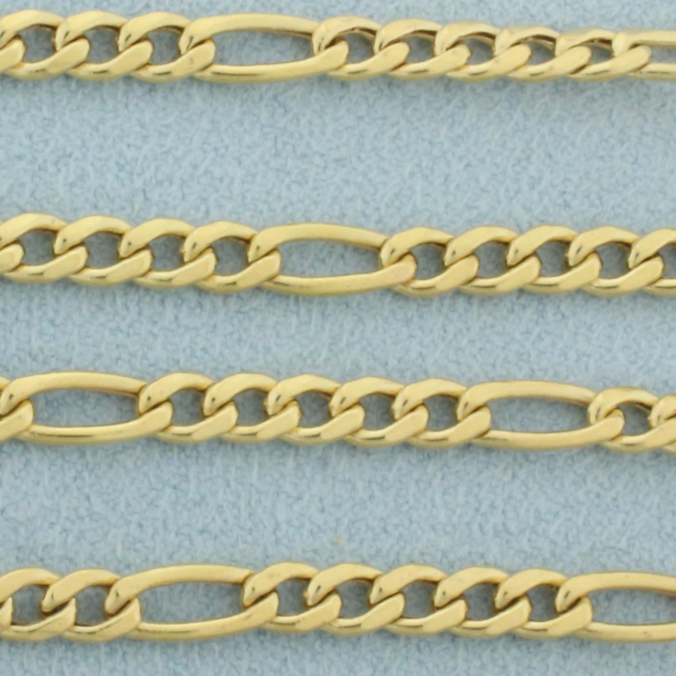 18 Inch Figaro Link Chain Necklace In 18k Yellow Gold
