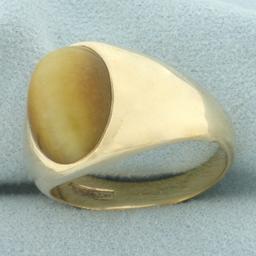 Mens Chrysoberyl Cat's Eye Ring In 10k Yellow Gold