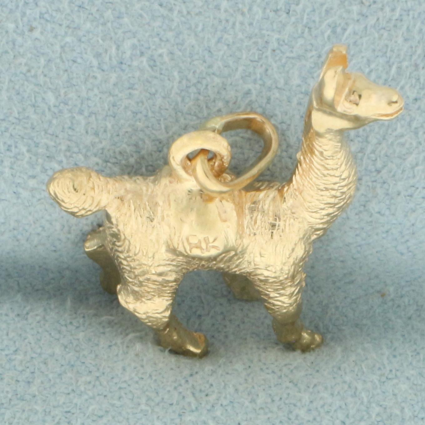 Llama Or Alpaca Pendant Or Charm In 18k Yellow Gold