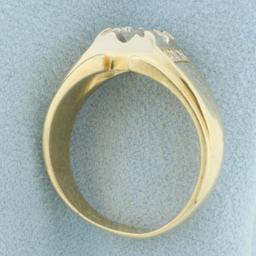Diamond Illusion Set Ring In 14k Yellow And White Gold