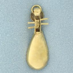 Vintage Lute Charm In 14k Yellow Gold