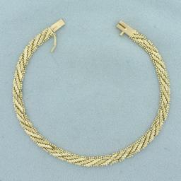 Gold Ball And Bar Link Bracelet In 14k Yellow Gold