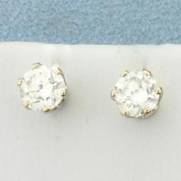 1.25ct Tw Diamond Stud Earrings In 14k White Gold