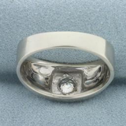 Men's Illusion Set Diamond Ring In 14k White Gold