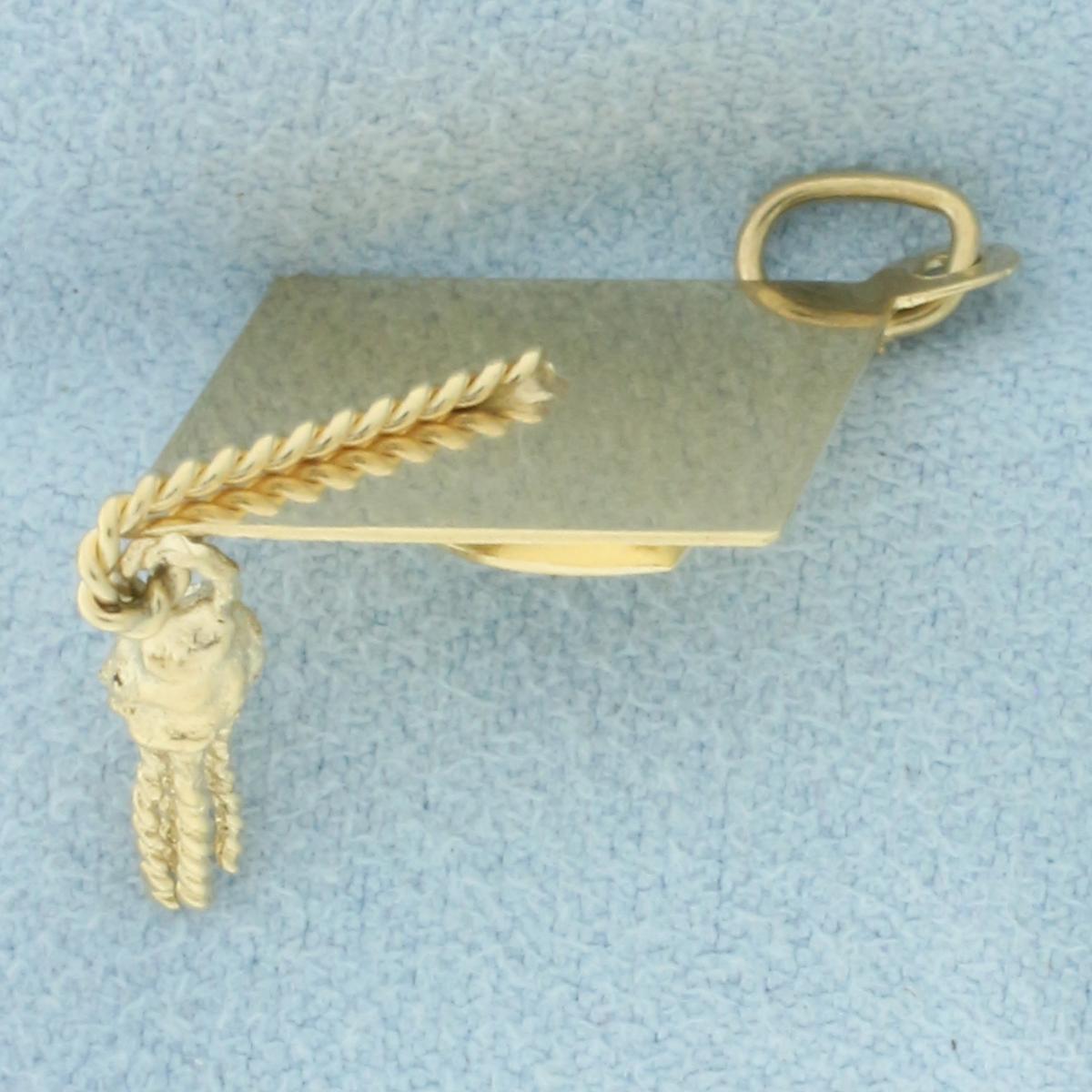 Graduation Cap Charm In 14k Yellow Gold