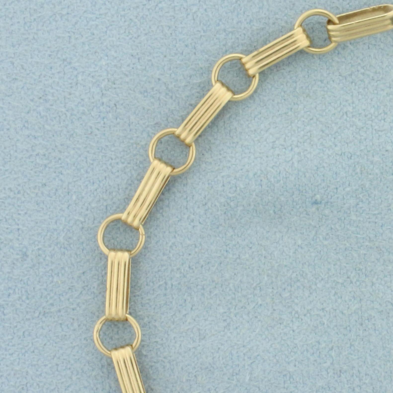 Vintage Watch Chain Link Bracelet In 14k Yellow Gold