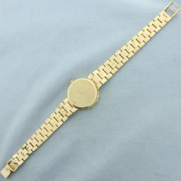 Ladies Geneve Diamond Watch In Solid 14k Yellow Gold