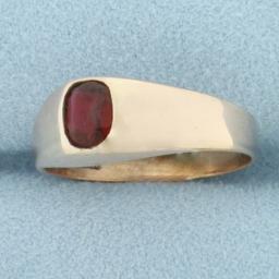 Antique Charnier France Gilded Synthetic Ruby Bezel Ring