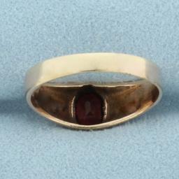 Antique Charnier France Gilded Synthetic Ruby Bezel Ring