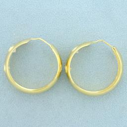 Cz Hoop Earrings In 18k Yellow Gold